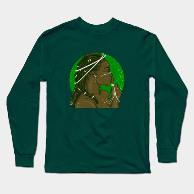 Silent Goddess of Green Long Sleeve T-Shirt by ThatMedicalUnicorn